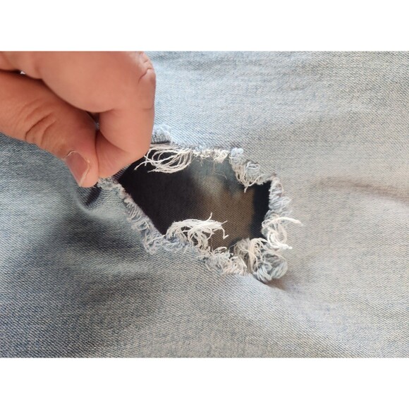 LEVI'S Ribcage Straight Ankle Jeans Womens 31 (31x26) Blue Button Fly Distressed - Picture 8 of 9